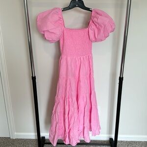 Pink puff sleeve dress size medium